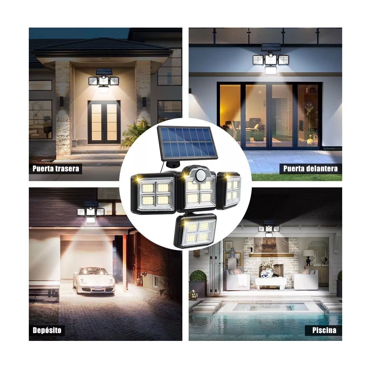 198led Luz Solar Exterior Lámpara Solar Para Jardín