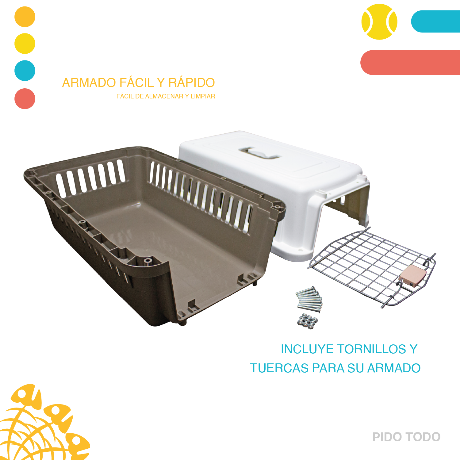 Transportadora Kennel Poli Pets Tamaño chica Color Café