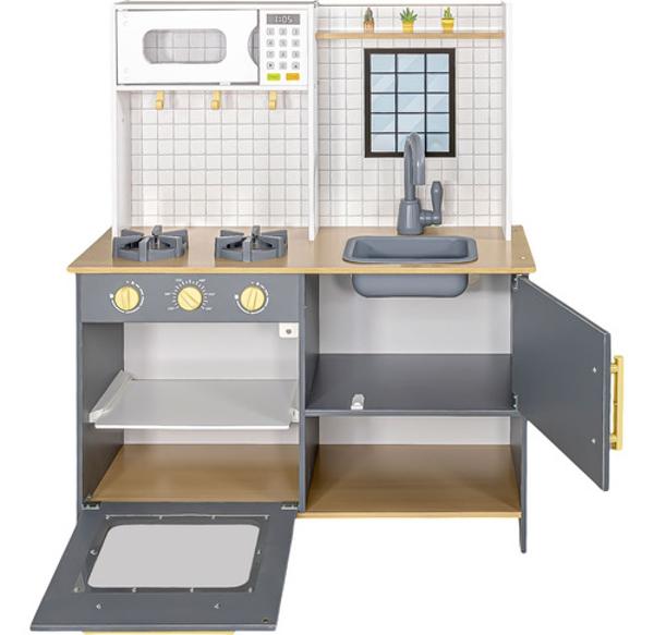Cocina Cocinita Infantil Madera Niños Moderna Accesorios Little Monkey