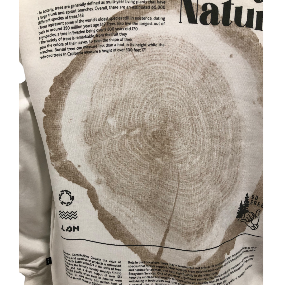 Sudadera Blanca "STAND UP FOR NATURE" Para Caballero LSN