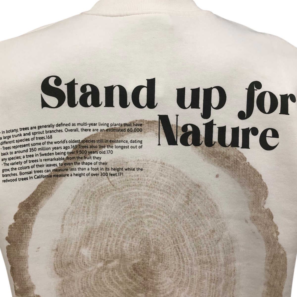 Sudadera Blanca "STAND UP FOR NATURE" Para Caballero LSN
