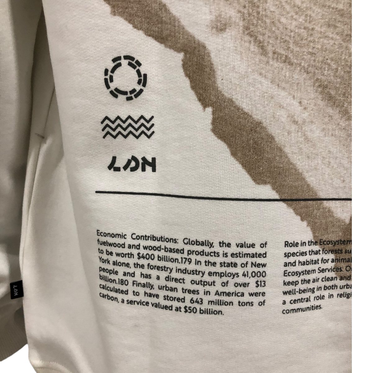 Sudadera Blanca "STAND UP FOR NATURE" Para Caballero LSN