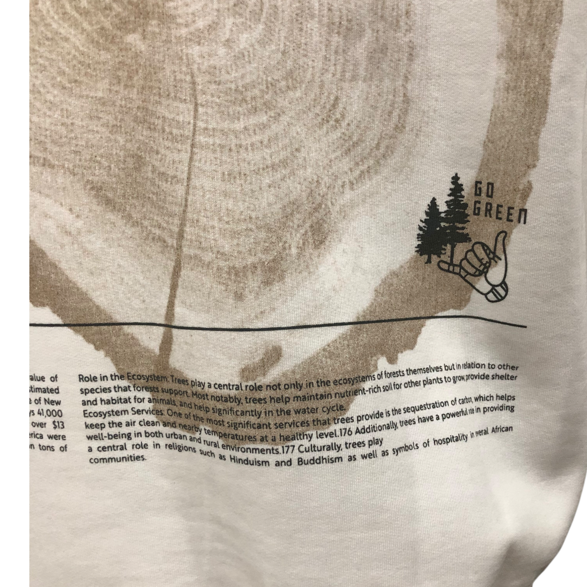 Sudadera Blanca "STAND UP FOR NATURE" Para Caballero LSN