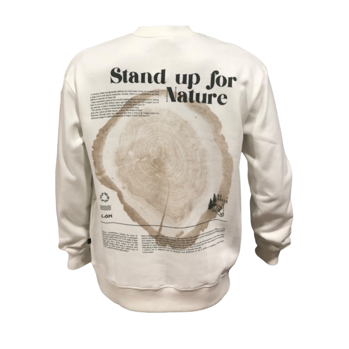 Sudadera Blanca "STAND UP FOR NATURE" Para Caballero LSN