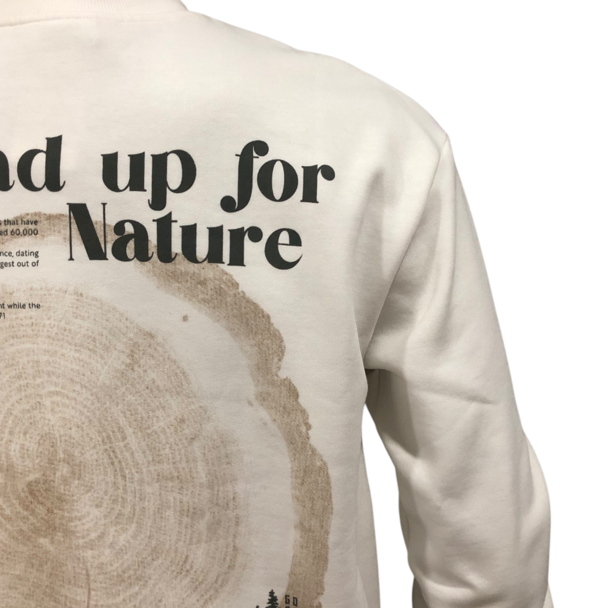 Sudadera Blanca "STAND UP FOR NATURE" Para Caballero LSN