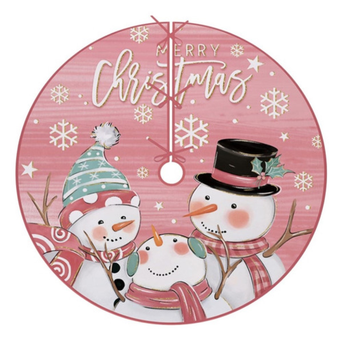 Falda Árbol De Navidad Decoración Muñeco De Nieve 122 cm, Rosa