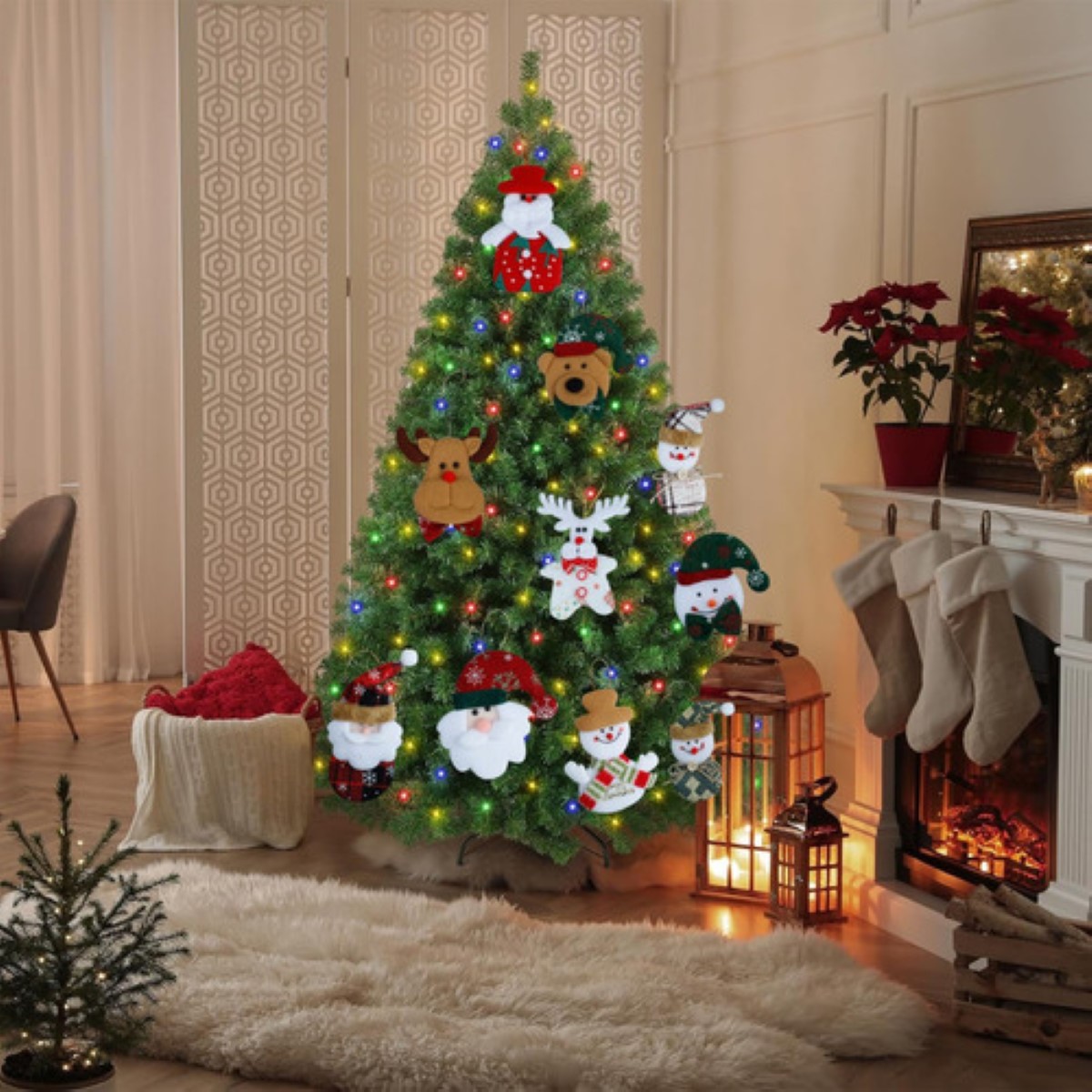 Adornos Navideños Para Arbol Navidad Muñecos Colgantes 10 pzs COLORES