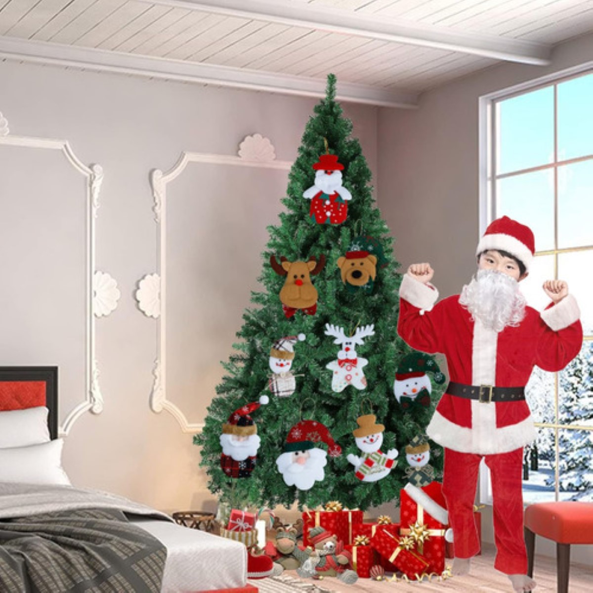 Adornos Navideños Para Arbol Navidad Muñecos Colgantes 10 pzs COLORES