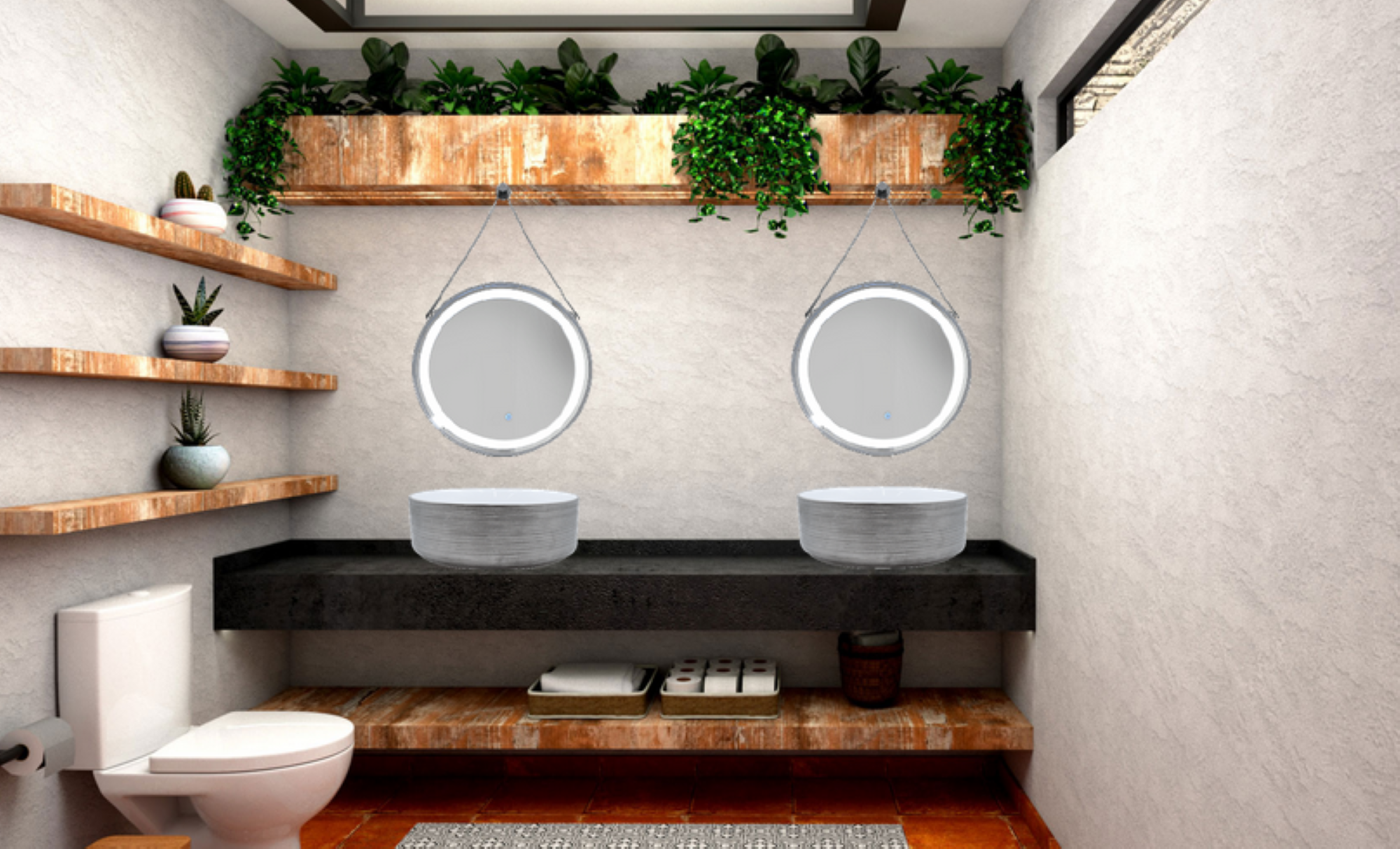 Lavabo Cerámico para Baño JAA, forma circular en color plata con detalles en relieve metalizados. De sobreponer, con diseño europeo ideal para todo tipo de baños. Dimensiones 36.0 x 36.0 x 12.5 cms. (base x altura x profundidad).