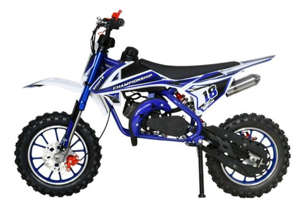 Moto Cross Pocket Montable Niños Motor Gasolina 45km/h Azul Little Monkey