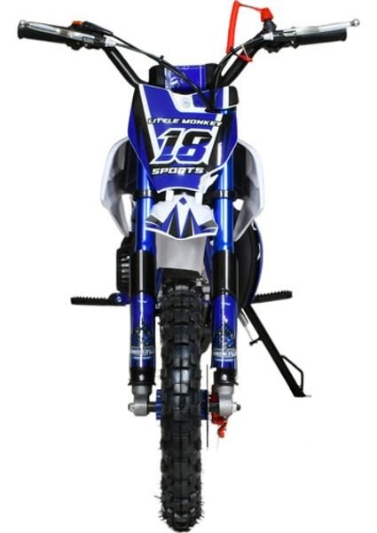 Moto Cross Pocket Montable Niños Motor Gasolina 45km/h Azul Little Monkey