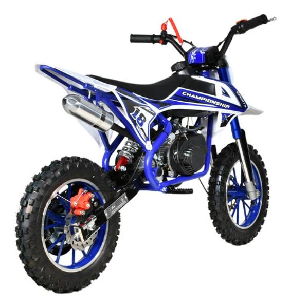 Moto Cross Pocket Montable Niños Motor Gasolina 45km/h Azul Little Monkey