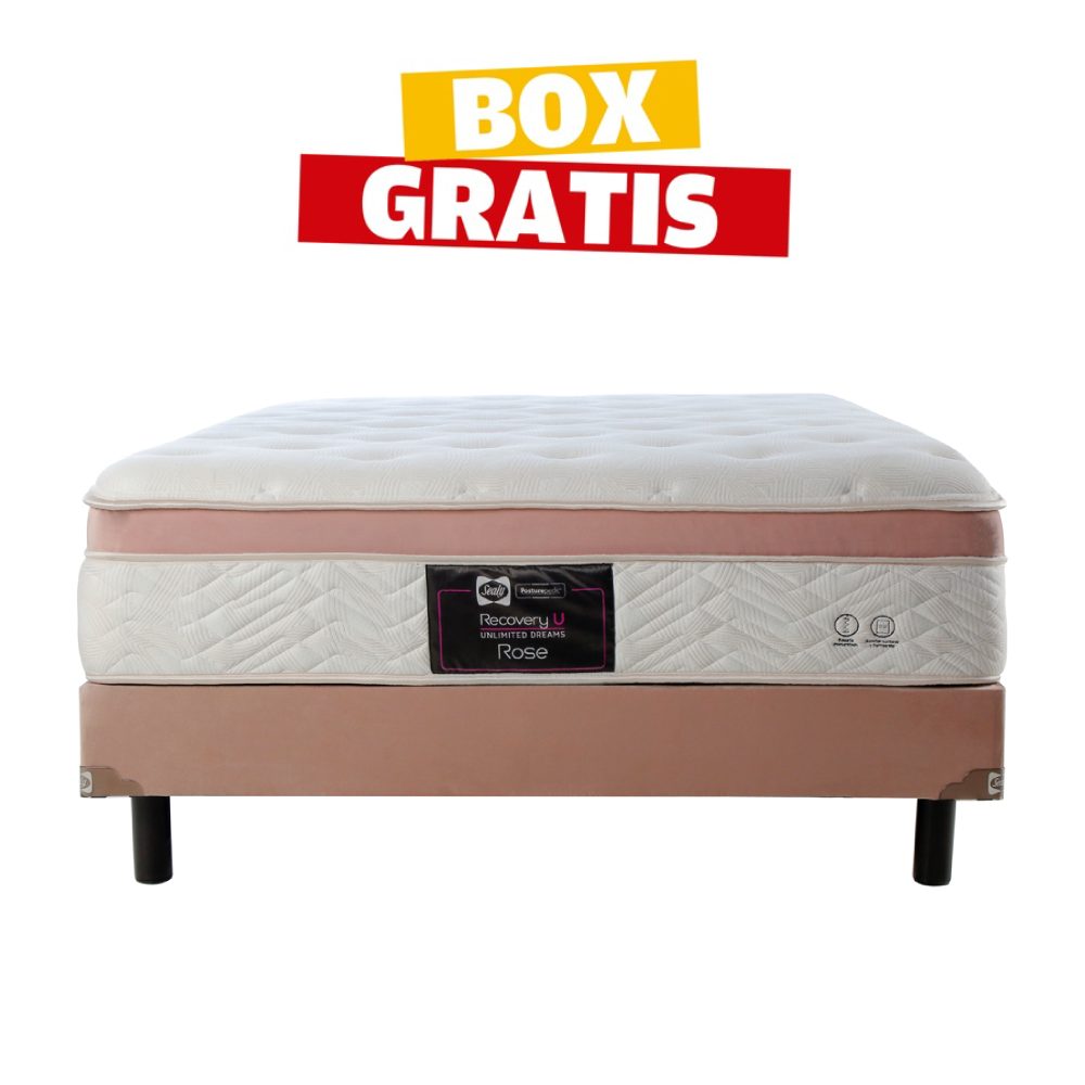 Colchón y Box Sealy Rose - Matrimonial