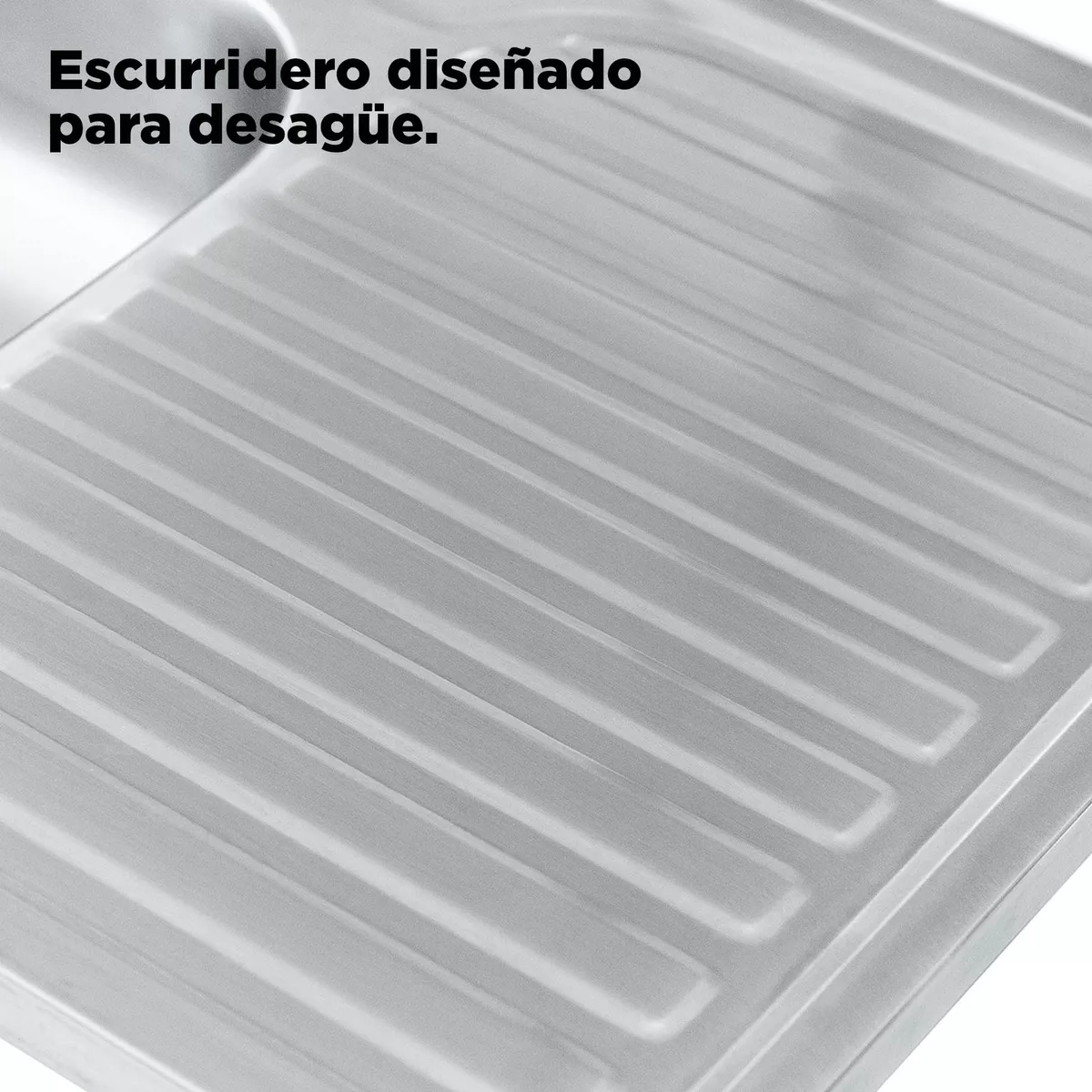 Tarja Sencilla Con Escurridero Izquierdo Empotrar 80 X 50 Cm, Acero Inoxidable
