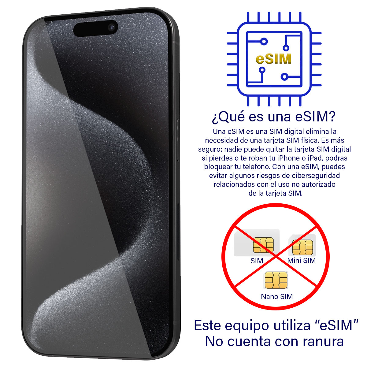 Apple iPhone 15 Pro 512Gb Titanio Negro Reacondicionado Grado A eSIM