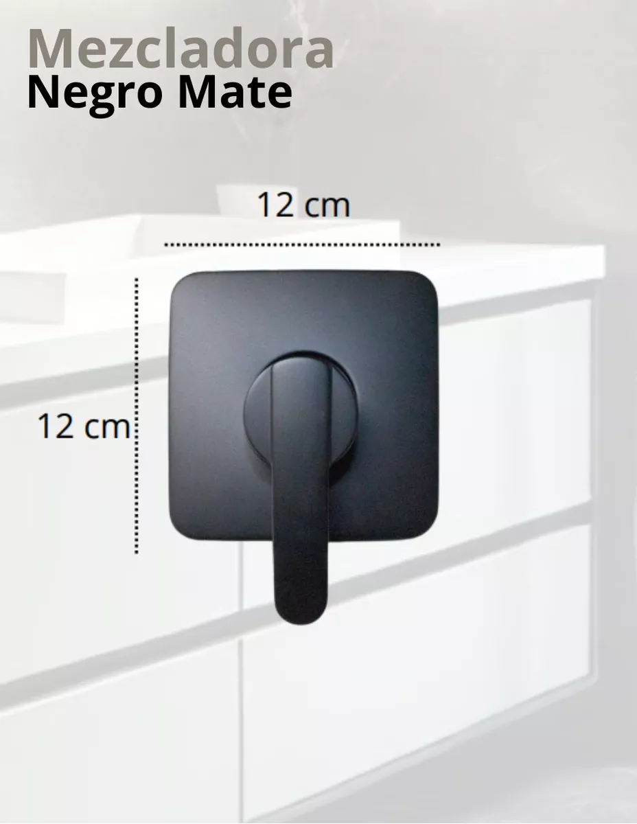 Mezcladora Monomando Para Regadera En Negro Mate, Llave De Regadera