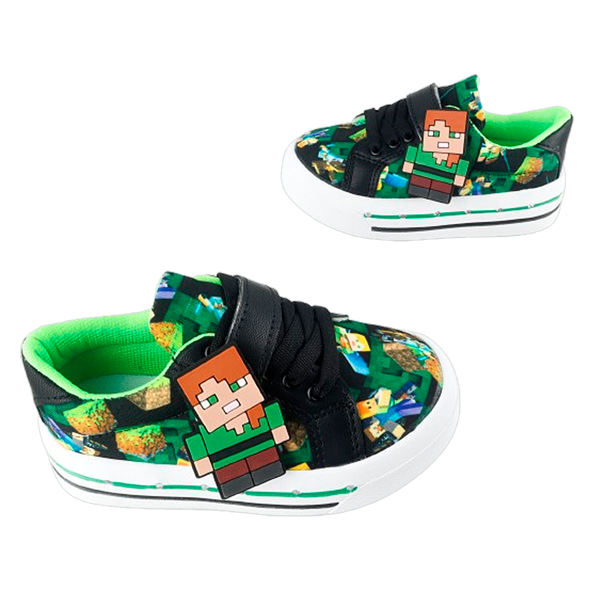 Tenis Niño Minecraft Videojuego Luces Leds Cómodos 1026-VNM