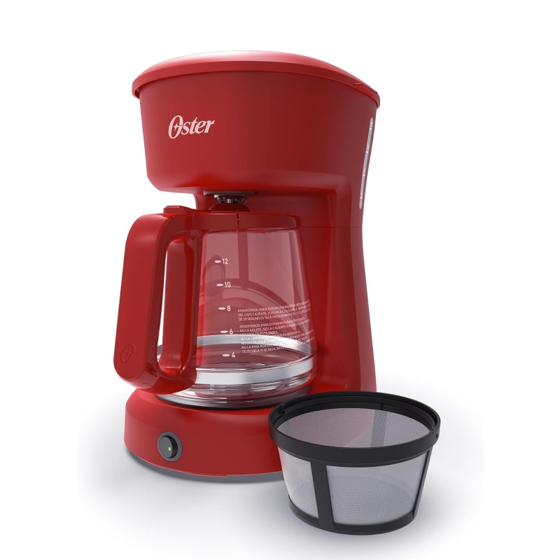Cafetera de Goteo 12 Tz Oster 1000 W Roja Filtro Permanente