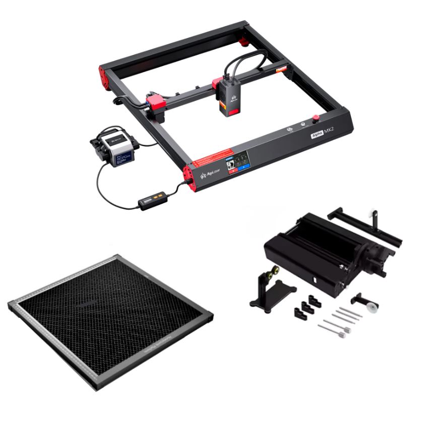 AlgoLaser Alpha MK2 20W Diodo con Asistencia de Aire + Panel + Rotativo