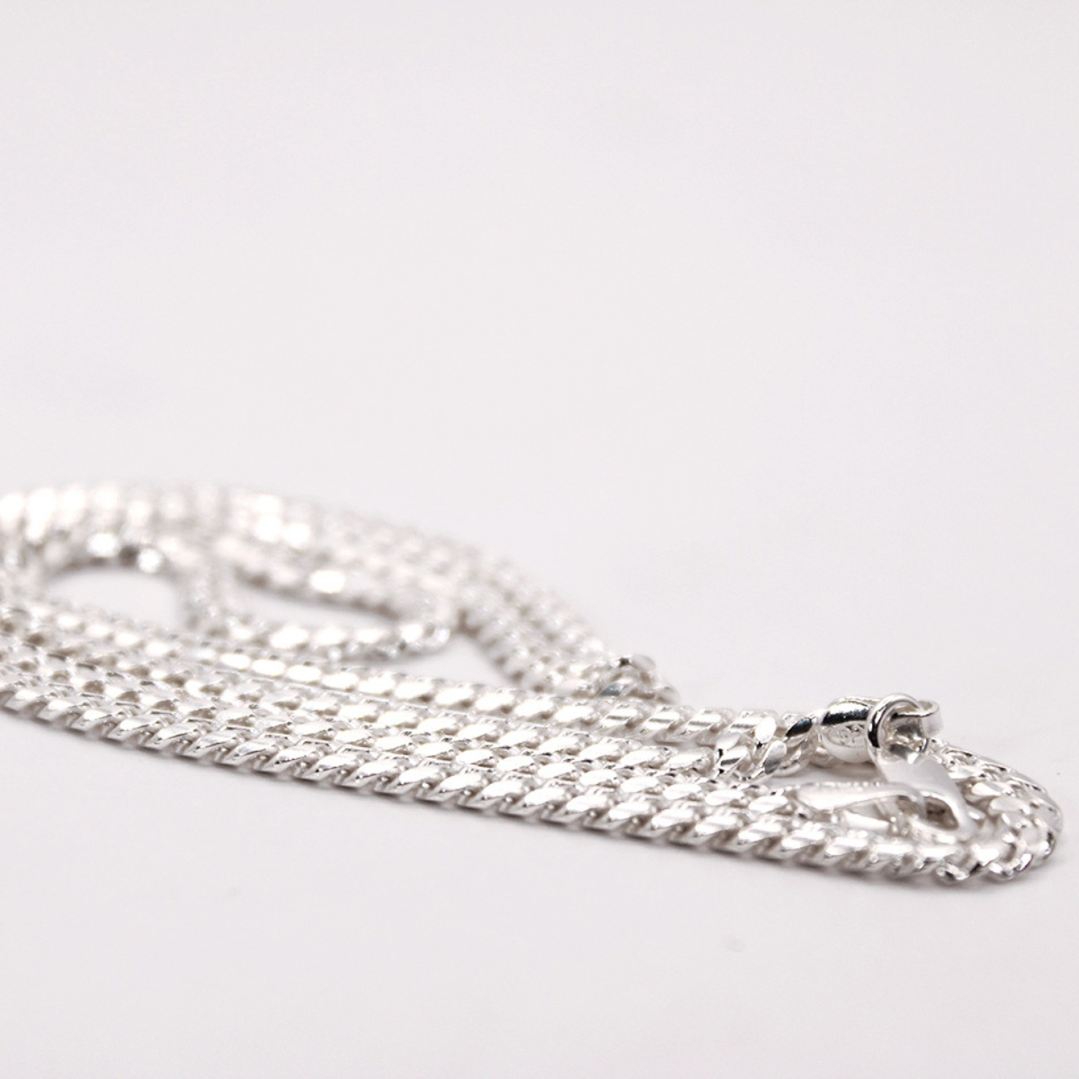 Cadena barbada plata .925 Hombre