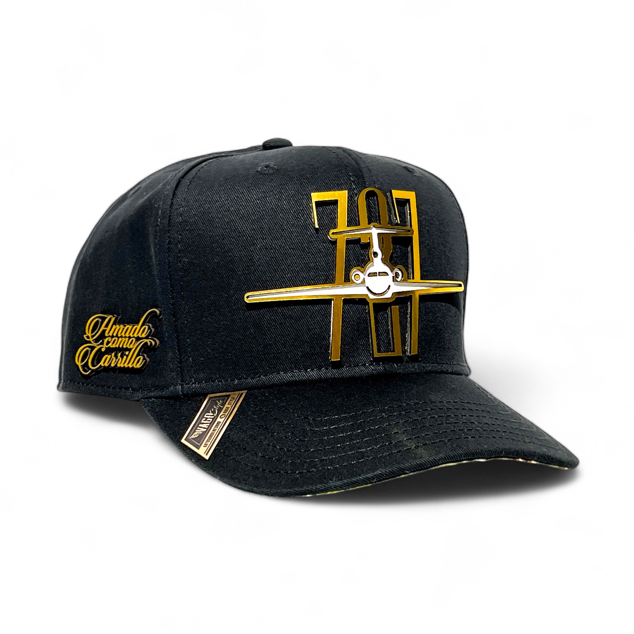 VAGO Style AMADO COMO CARRILLO Gorra Artesanal Negra Visera Curva