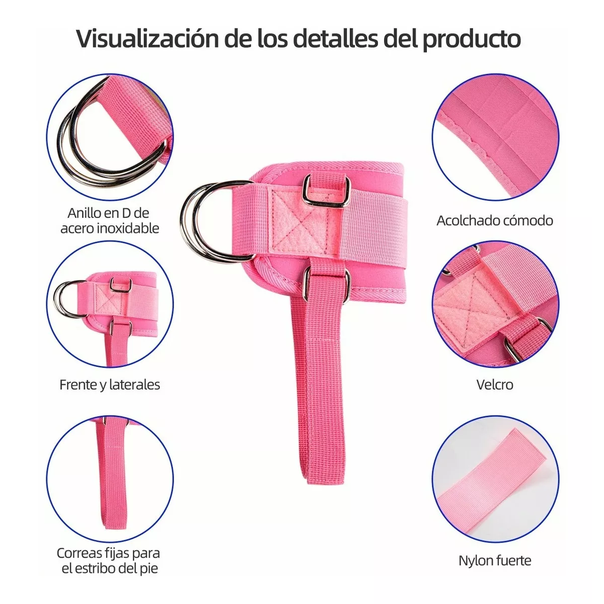 Grilletes Gym Mujer Muñequeras Gym Pesas Para Tobillos 2pz Rosa
