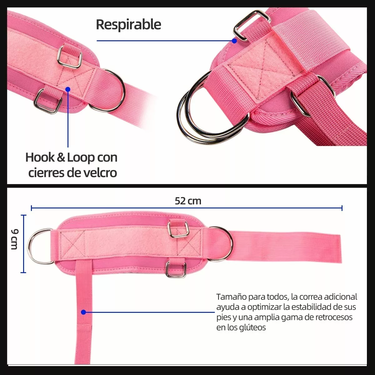 Grilletes Gym Mujer Muñequeras Gym Pesas Para Tobillos 2pz Rosa