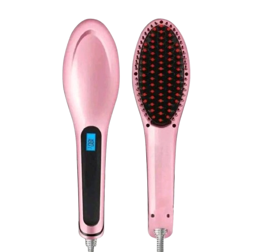 Cepillo Alaciador Eléctrico Para Cabello Con Iones y Antiquemaduras