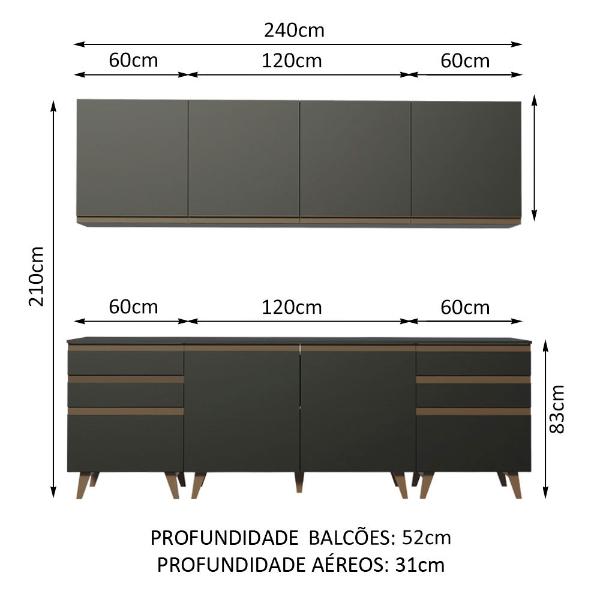 Cocina Integral Completa Modular Madesa Reims 240cm NN