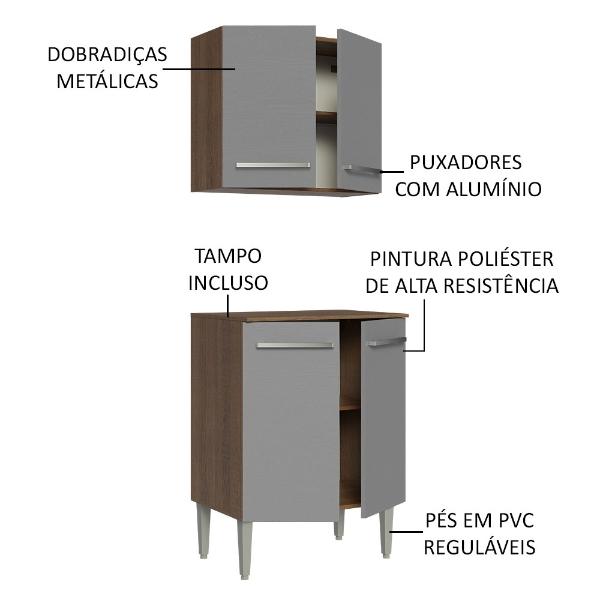 Cocina Integral Completa Modular Madesa Emilly 64cm MG