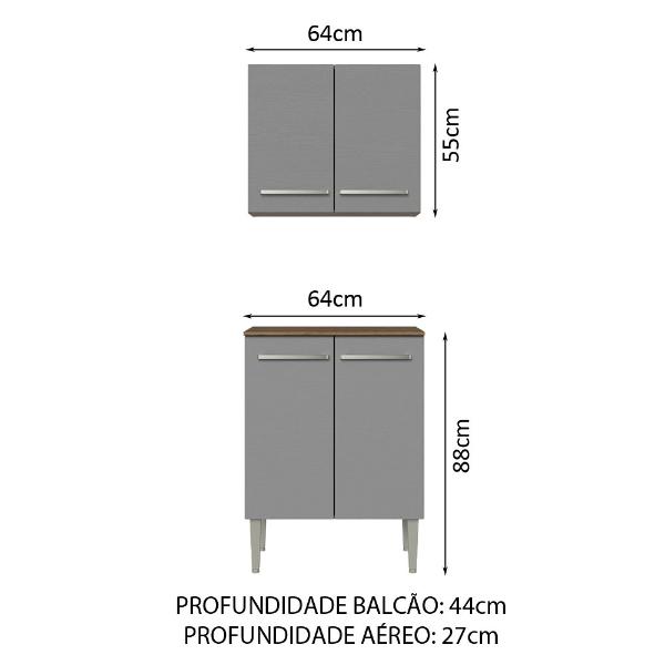 Cocina Integral Completa Modular Madesa Emilly 64cm MG