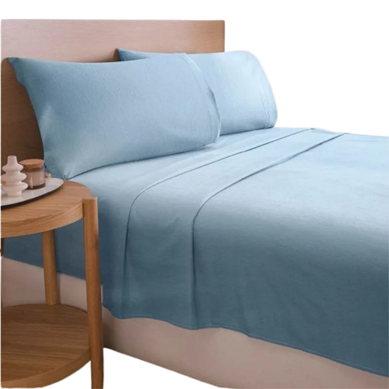 Juego de Sábana Azul Denim Poliéster King Size Concord
