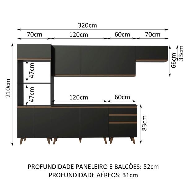 Cocina Integral Completa Modular Madesa Reims 320cm NN 01