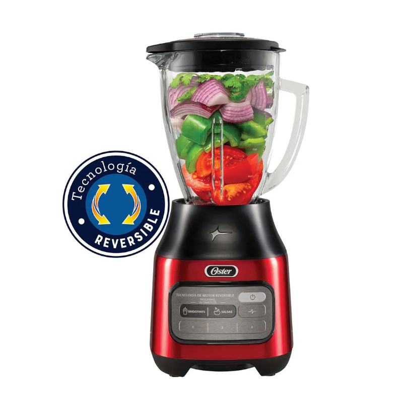 Licuadora Oster Reversible Vidrio Vel Programas Roja 2174290