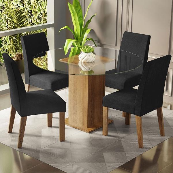 Juego de Comedor con Mesa Redonda y 4 Sillas Madesa Oxford