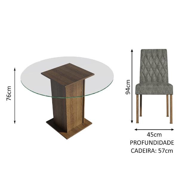 Juego de Comedor con Mesa Redonda y 4 Sillas Madesa Irene