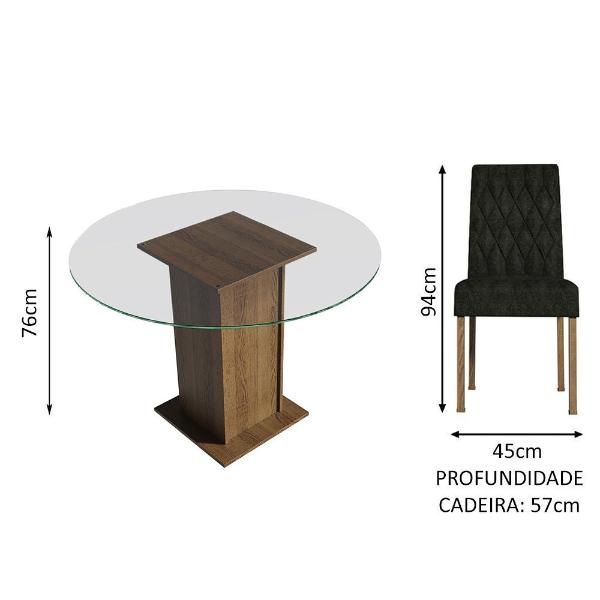 Juego de Comedor con Mesa Redonda y 4 Sillas Madesa Irene 01