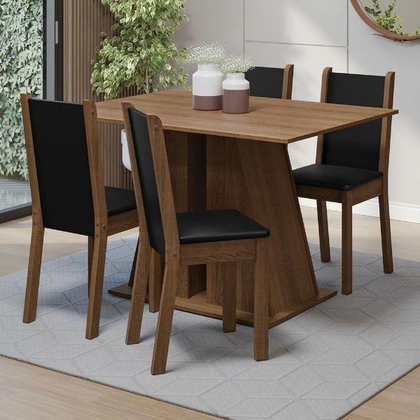 Juego de Comedor con Mesa Redonda y 4 Sillas Madesa Oxford
