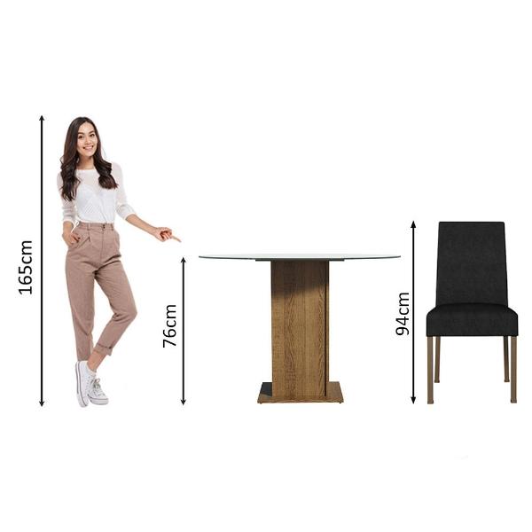 Juego de Comedor con Mesa Redonda y 4 Sillas Madesa Oxford
