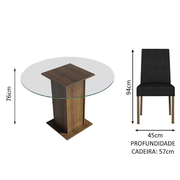 Juego de Comedor con Mesa Redonda y 4 Sillas Madesa Oxford