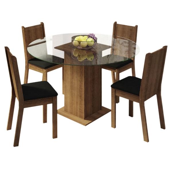 Juego de Comedor con Mesa Redonda y 4 Sillas Madesa Paula 1