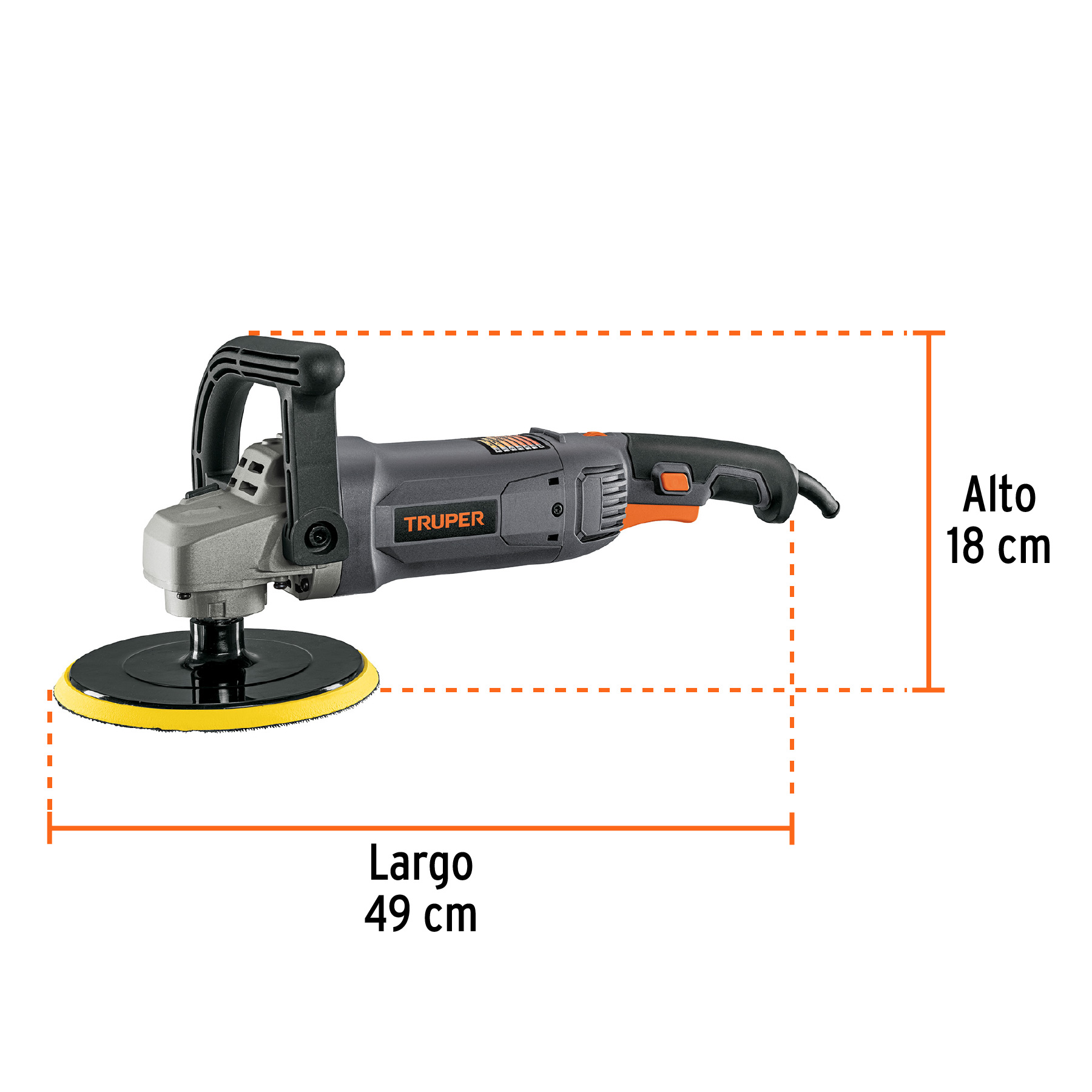 Pulidora velocidad variable 7 pul, 1200W, TRUPER INDUSTRIAL