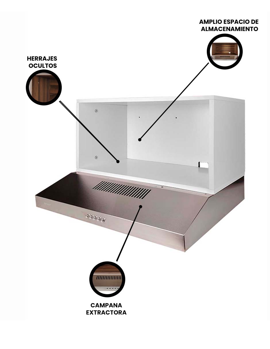 Campana Extractora Para Cocina JAZMIN Con Alacena