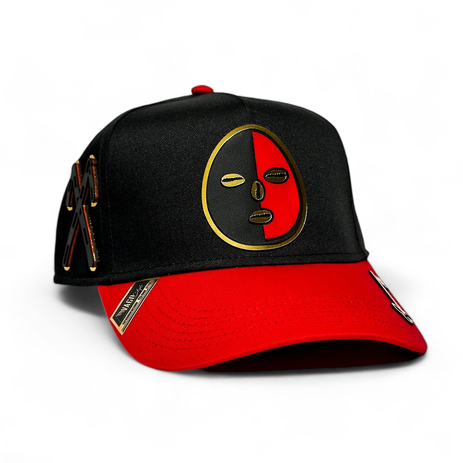 VAGO Style ELEGGUA Gorra Artesanal Visera Curva Roja