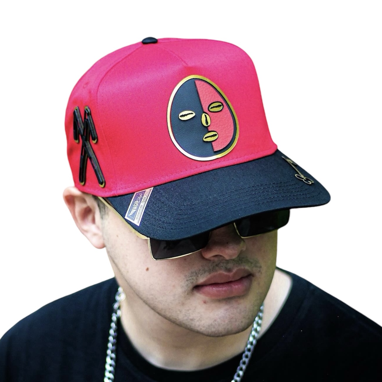 VAGO Style ELEGGUA Gorra Artesanal Roja Visera Curva
