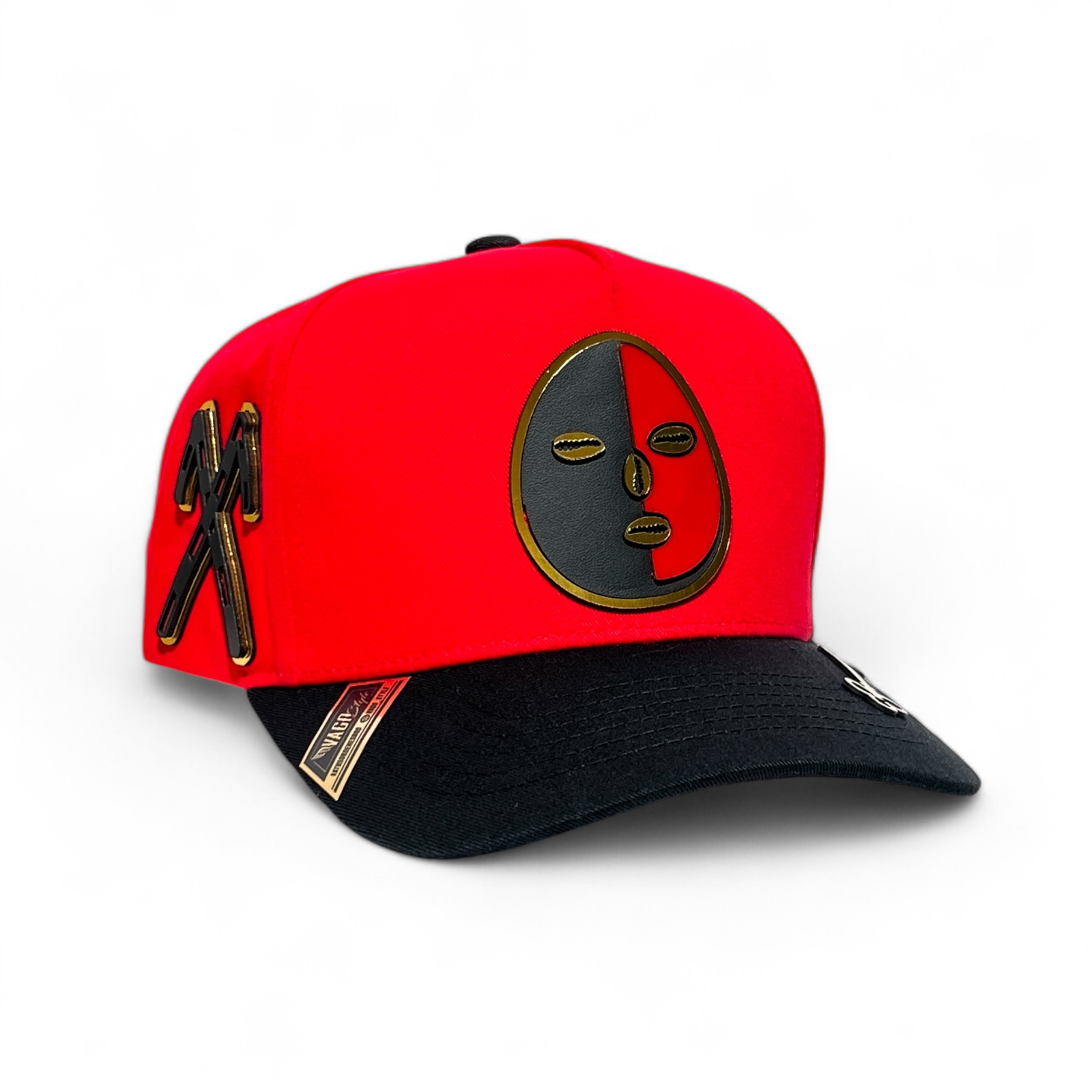 VAGO Style ELEGGUA Gorra Artesanal Roja Visera Curva