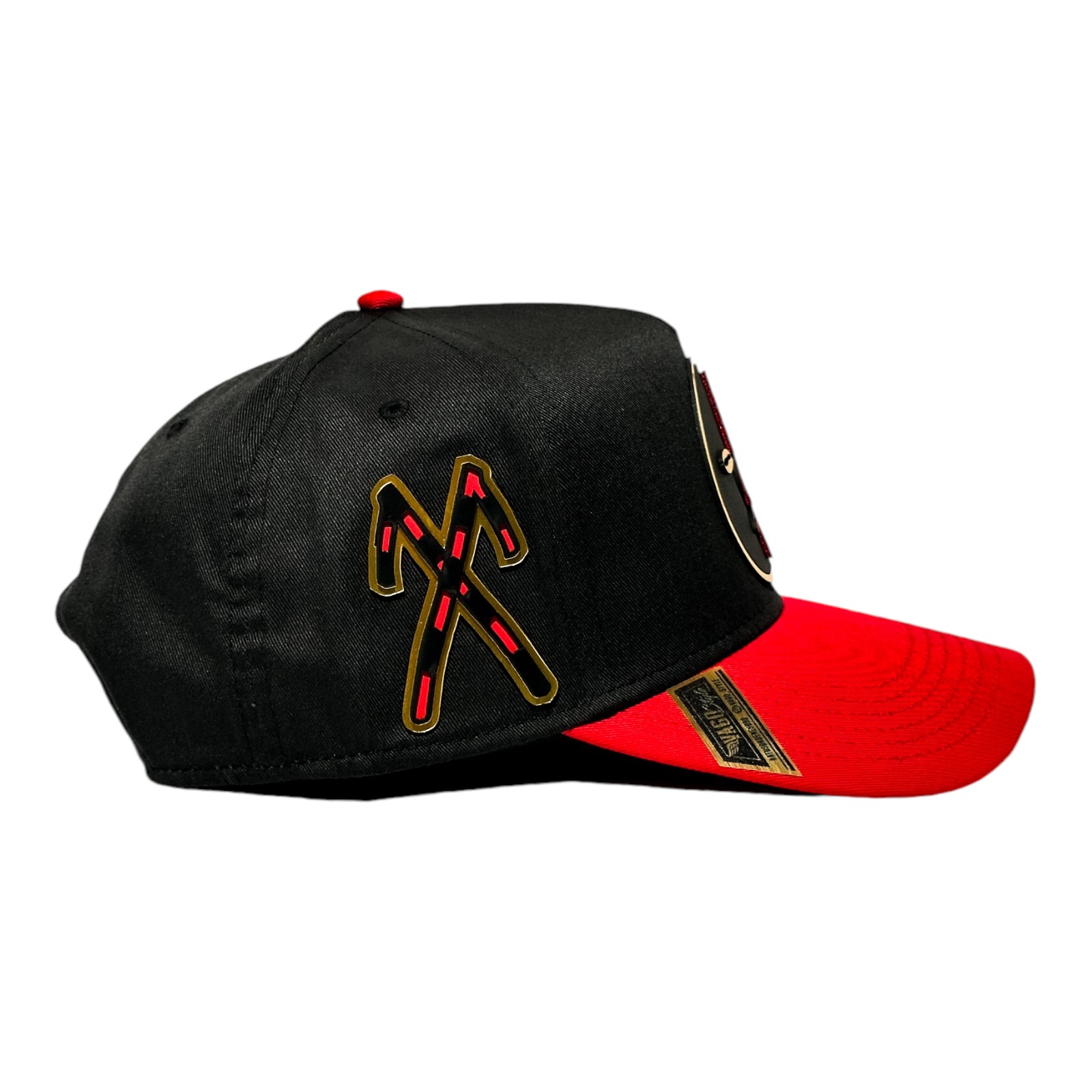 VAGO Style ELEGGUA Gorra Artesanal Visera Curva Roja