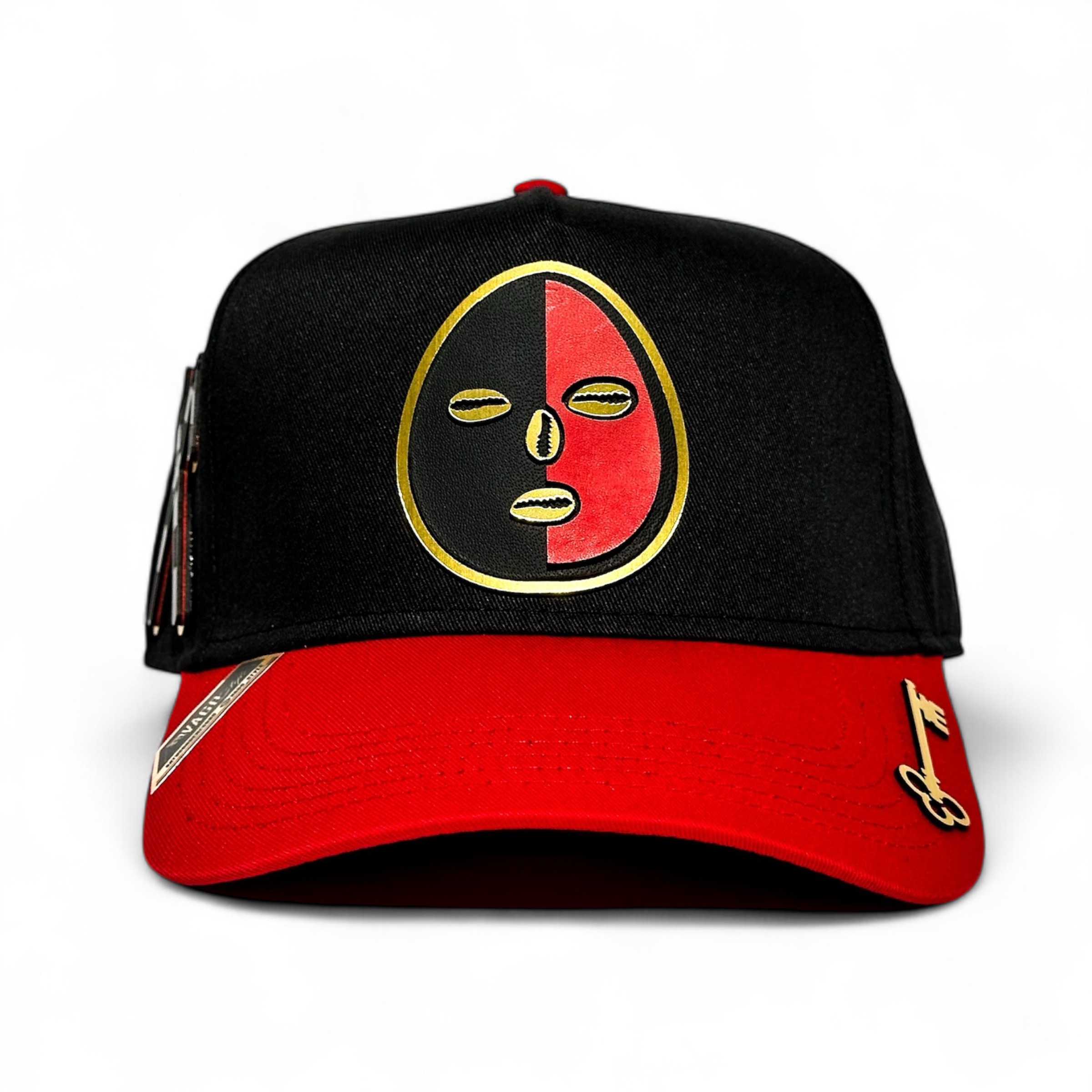 VAGO Style ELEGGUA Gorra Artesanal Visera Curva Roja
