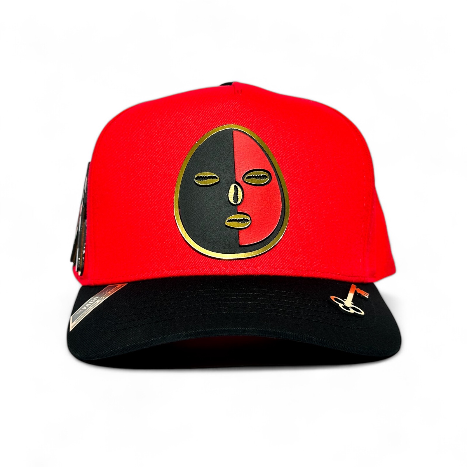 VAGO Style ELEGGUA Gorra Artesanal Roja Visera Curva