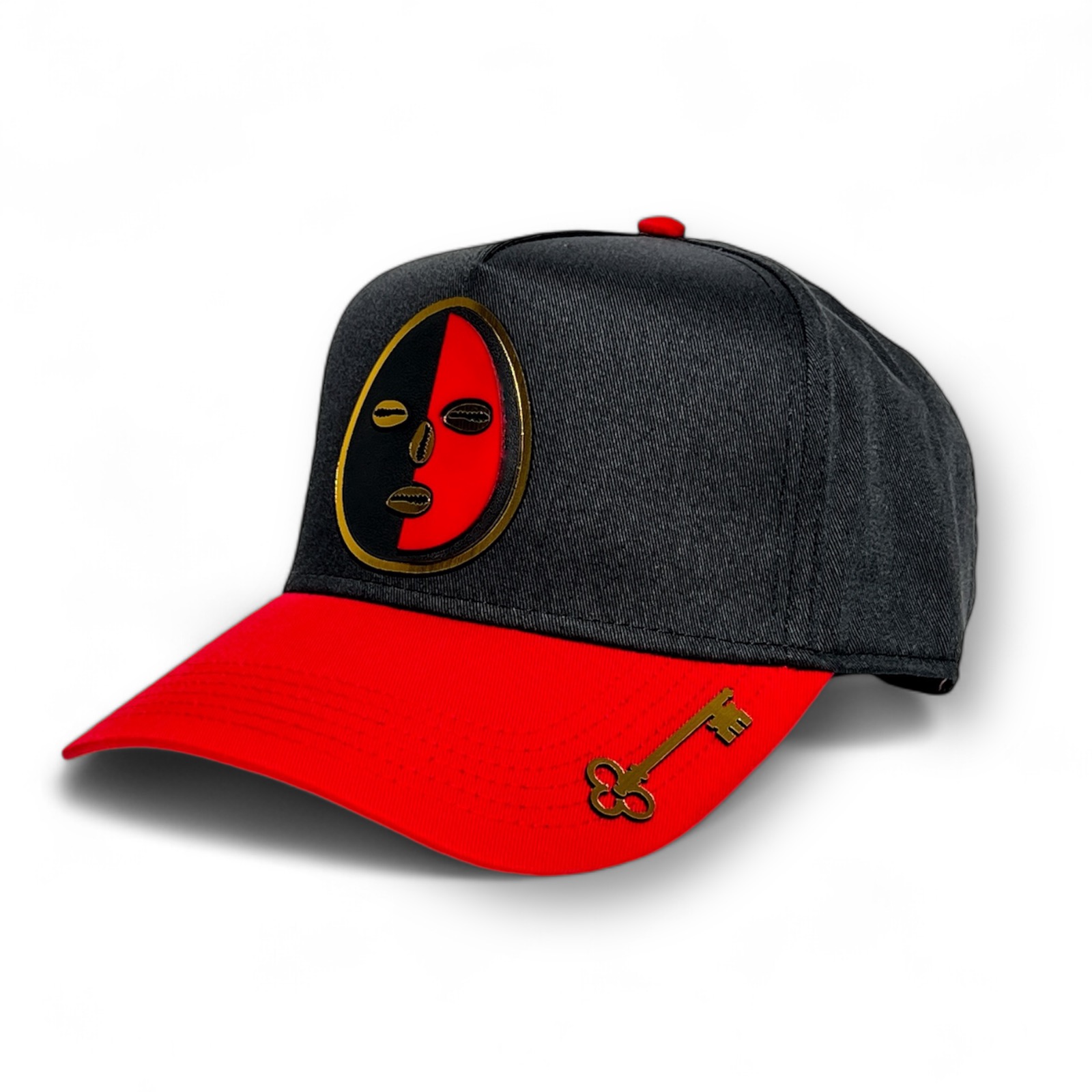 VAGO Style ELEGGUA Gorra Artesanal Visera Curva Roja